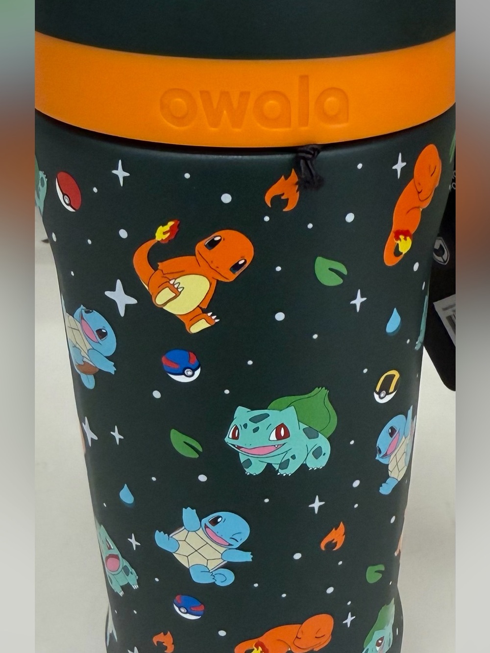 Owala Kids Bottle with Pokémon Characters - Black and Orange